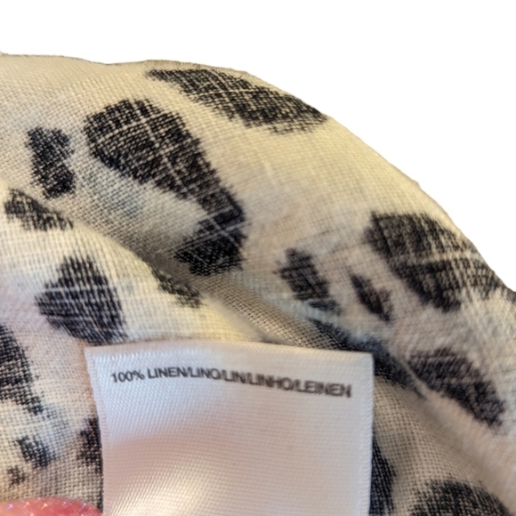 Designer plus size 100% linen leopard print button front flowy tunic top sz 1x - Picture 2 of 12